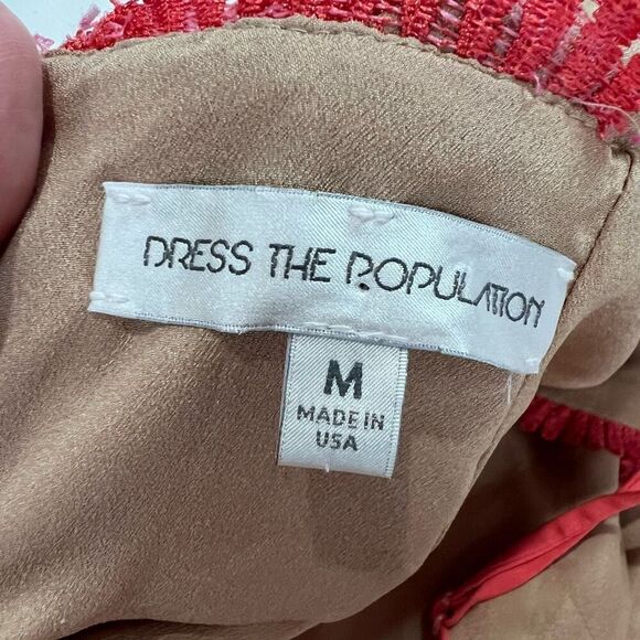 Dress The Population Brigitte Chevron Lace Romper Pink Sz M Women’s - Picture 3 of 9